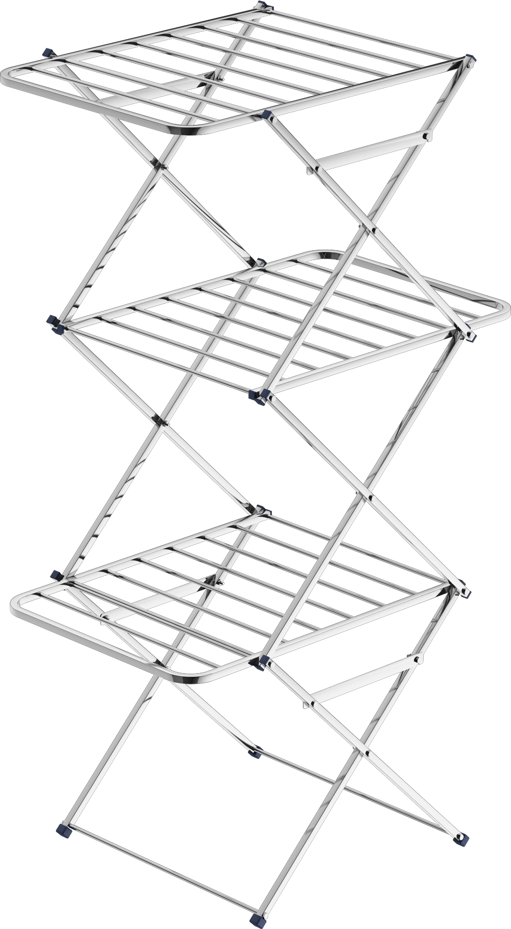 Zig-Zag Clothes Drying Stand 3 Tier Foldable Stainless Steel