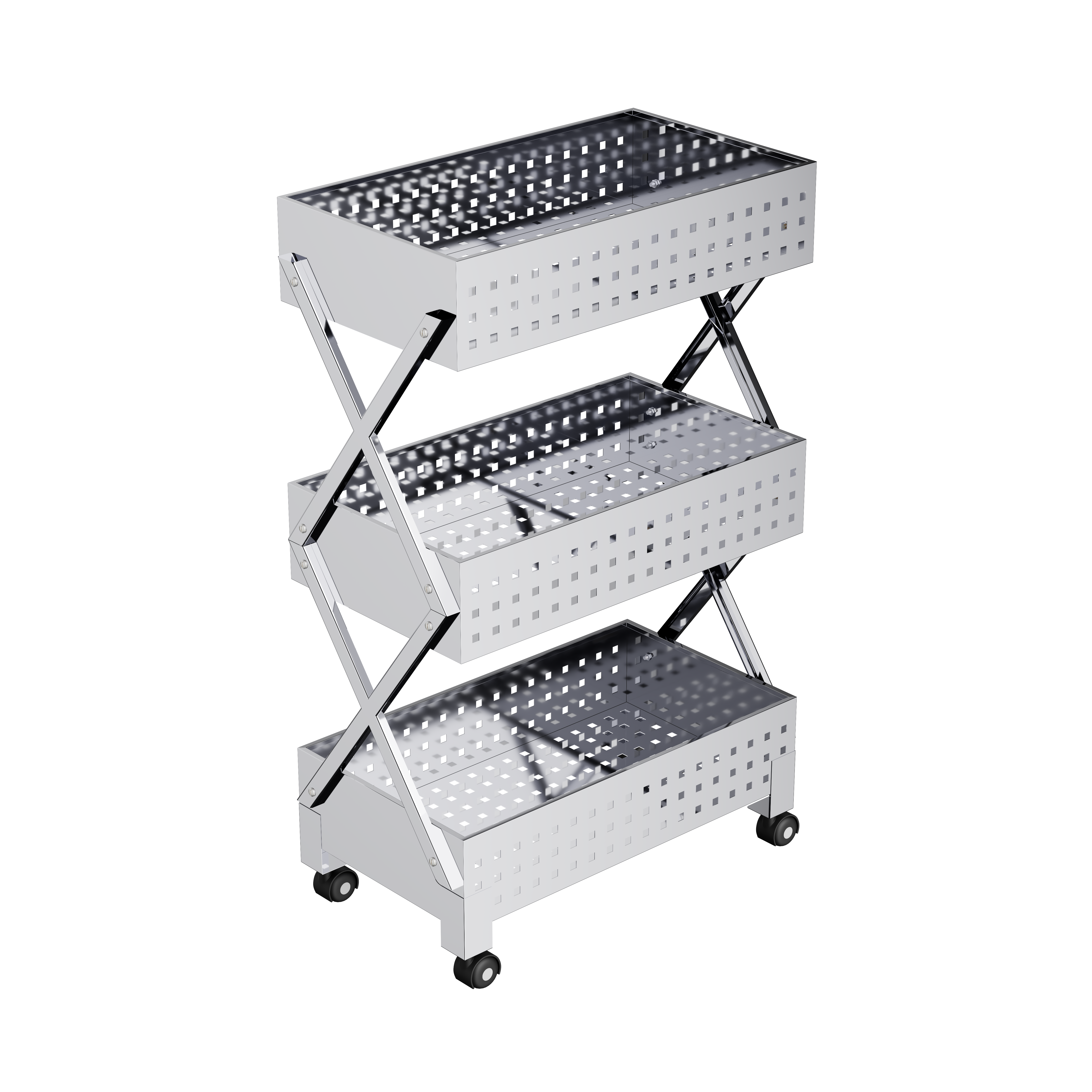 Premium 3 Tier Stainless Steel Kitchen Trolley with Wheels