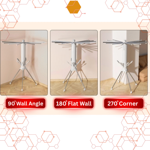 CHARMY 16-Rail Octopus Cylinder Cloth Drying Stand With Shoe Dryer | 4 Legs |Multi Layer - Image 6