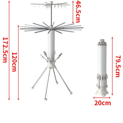 CHARMY 16-Rail Octopus Cylinder Cloth Drying Stand With Shoe Dryer | 4 Legs |Multi Layer - Image 4