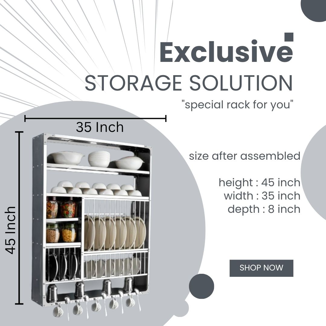 Charmy Wall Mount Kitchen Utensils Dish Rack DLX-4836 - Image 2