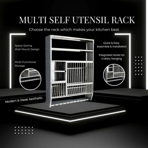 Charmy Wall Mount Kitchen Utensils Dish Rack 48 x 36