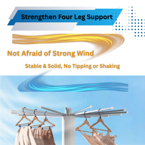 CHARMY 16-Rail Octopus Cylinder Cloth Drying Stand With Shoe Dryer | 4 Legs |Multi Layer - Image 8