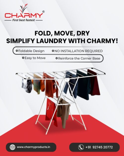 Foldable Stainless Steel Clothes Drying Rack | Single Layer | Rust-Resistant | 150 x 76 x 102 cm | Heavy-Duty - Image 3