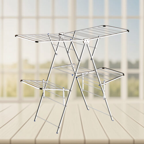 🧺 Premium Double-Layer Foldable Stainless Steel Clothes Drying Rack | Heavy-Duty | Rust-Proof | 150x76x127 cm - Image 5