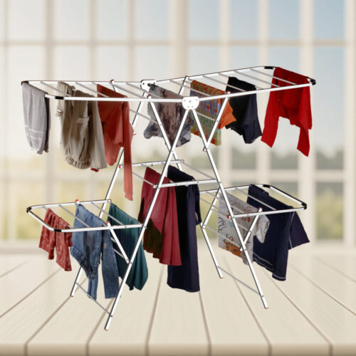 🧺 Premium Double-Layer Foldable Stainless Steel Clothes Drying Rack | Heavy-Duty | Rust-Proof | 150x76x127 cm - Image 2