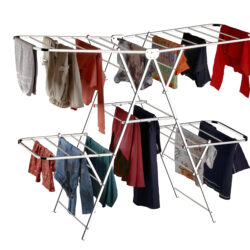 🧺 Premium Double-Layer Foldable Stainless Steel Clothes Drying Rack | Heavy-Duty | Rust-Proof | 150x76x127 cm