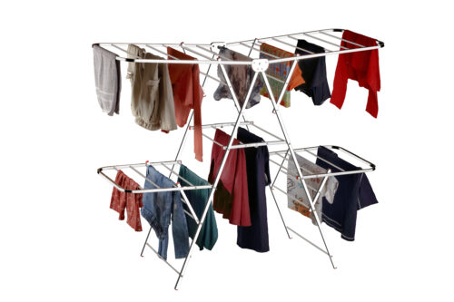 🧺 Premium Double-Layer Foldable Stainless Steel Clothes Drying Rack | Heavy-Duty | Rust-Proof | 150x76x127 cm